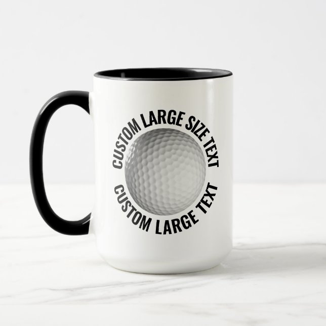 Stor Text Svart Kombi 425g Specialdesignade Golfbo Mugg (Vänster)