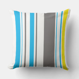 Stor Throw Cushion - Beach Hut Rand Teal Kudde
