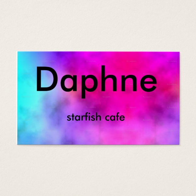 Stor_tie-dye_Highres, Daphne, starfish cafe Visitkort (Framsidan)