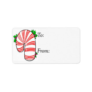 Stor Tjock Candy cane Gift-Märkre Adressetikett