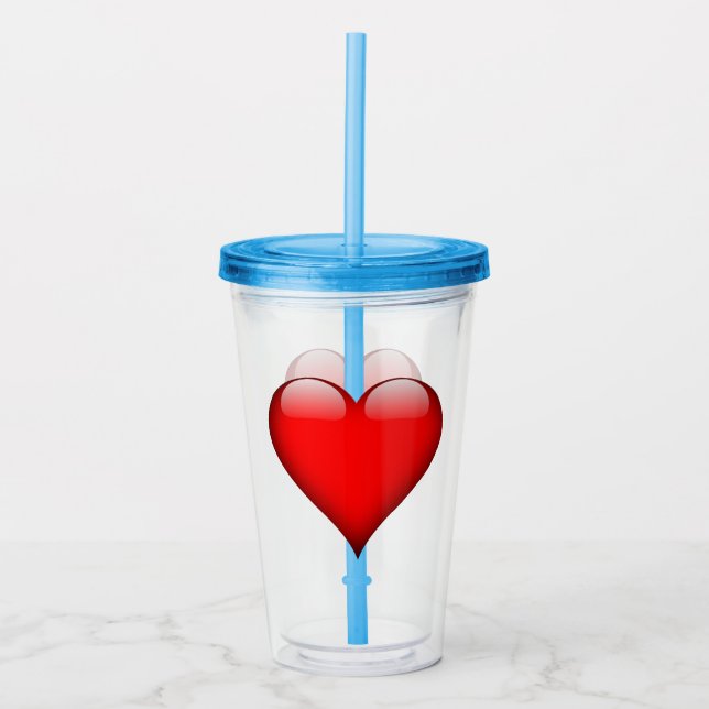Stor Tjock Glossy Heart-form Take Away Mugg (Framsida)