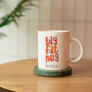 Stor Tjock - njutning av vattenfärgsbokstäver Kaffemugg