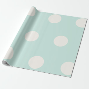 Stor Tjock Vanilla Polka dots Mönster på Mint Bröl Presentpapper