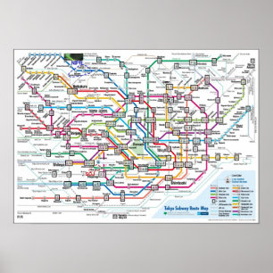 Stor Tokyo tunnelbanankarta (Ultra Kick-Res) Poster