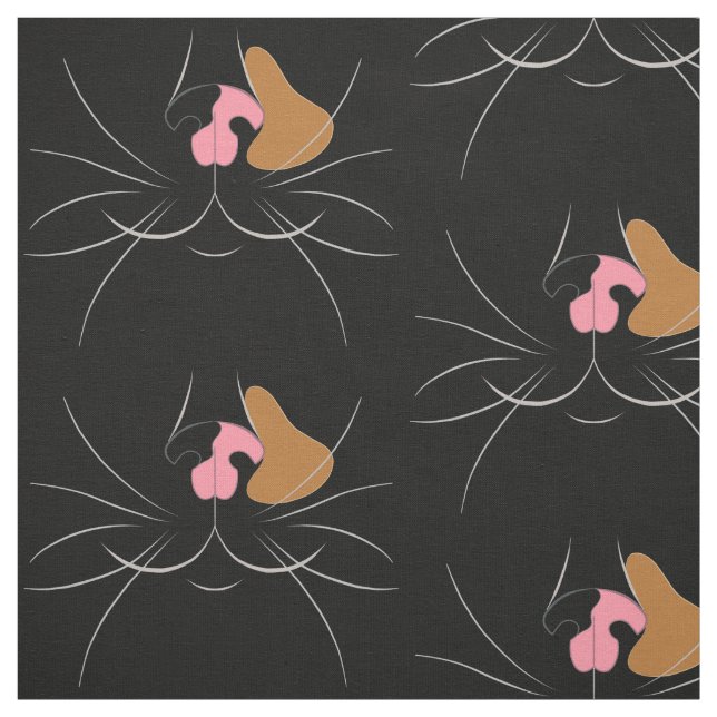 Stor Tortoiseshell Cat på Black Fabric Tyg (Provkarta)