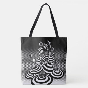 Stor tote bag Magic Mushroom optisk utformning. Tygkasse