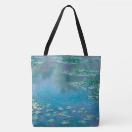 Stor tote Monet "Vatten Lilies" på båda sidor Tygkasse