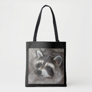 Stor toto för Raccoon. Blomstra vildraccoonen Tygkasse