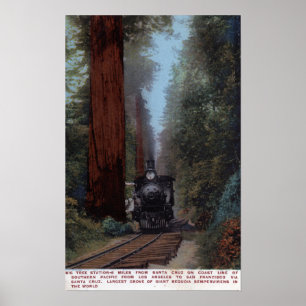 Stor trädjärnvägstation poster