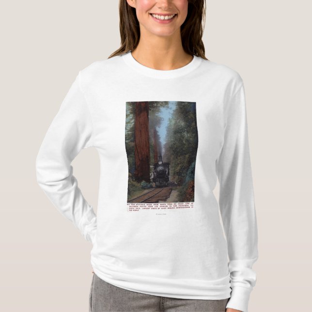 Stor trädjärnvägstation tee shirt (Framsida)