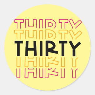 stor trettioårsdag för 30års födelsedag runt klistermärke