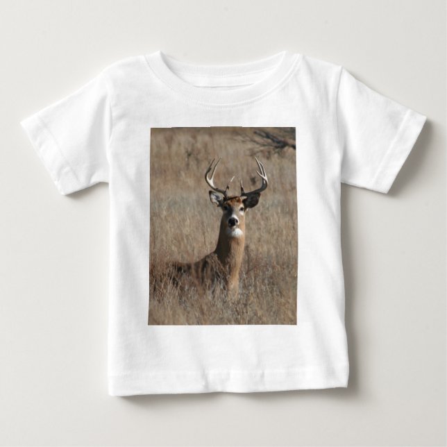 Stor trofébockhjort i högväxt gräs Camo T Shirt (Framsida)
