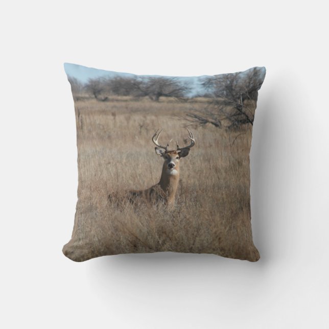 Stor Trophy Buck Deer Kuddinkudde 20" x 20" Kudde (Framsida)