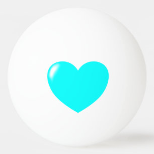 Stor turkos Heart Ping Pong Boll