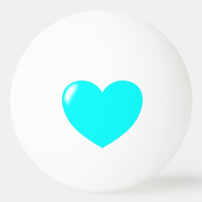 Stor turkos Heart Ping Pong Boll (Framsidan)