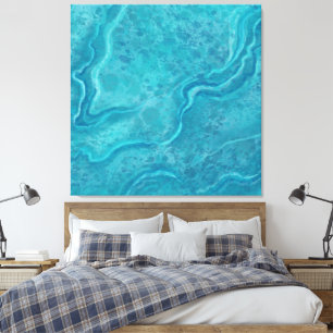 Stor turkos Marble Wall Art Decor Canvastryck