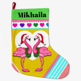 Stor Ull Flamingo-julklapp Julstrumpa