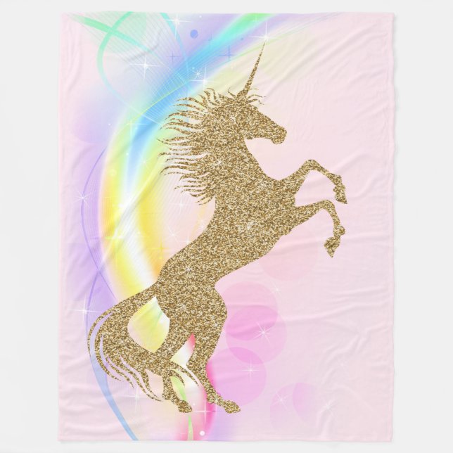 Stor Unicorn Blanket Fleecefilt (Framsidan)