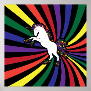 Stor Unicorn Rainbow Poster