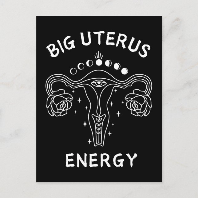 Stor Uterus Energy Feminist Vykort (Framsida)