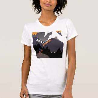 Stor Utomhus Retro Montana Resemålning Konst T Shirt