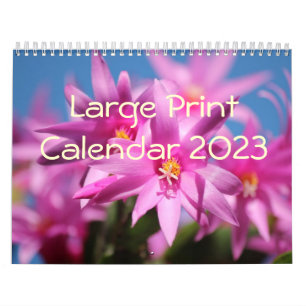 Stor utskriftskalender 2023 - Blommor Kalender