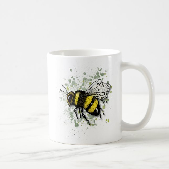 Stor Vacker Humla BEE, Digital Ritning Kaffemugg (Höger)