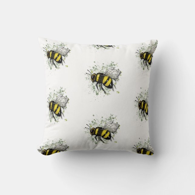Stor Vacker Humla BEE, Digital Ritning Kudde (Framsida)