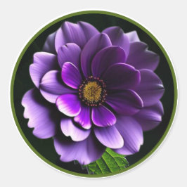 Stor vacker konstnärlig Lila Ro Runt Klistermärke