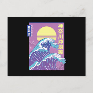 Stor Våg Vaporwave Vykort