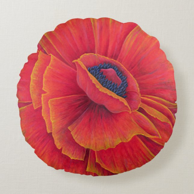 Stor vallmo 2003 rund kudde (Framsidan)