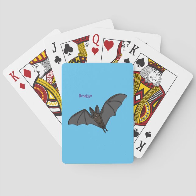 Stor vampyr fladdermus tecknad illustration casinokort (Baksidan)