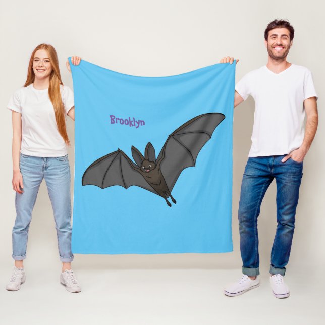 Stor vampyr fladdermus tecknad illustration fleecefilt (På plats)