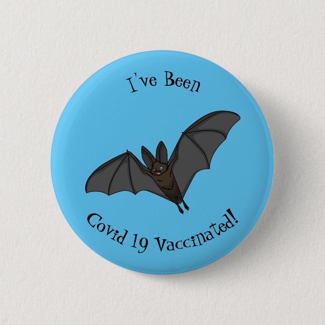 Stor vampyr fladdermus tecknad illustration knapp (Framsida)