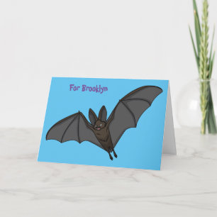 Stor vampyr fladdermus tecknad illustration kort