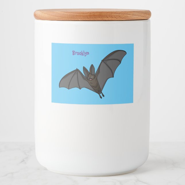 Stor vampyr fladdermus tecknad illustration mat etiketter (Framsida)