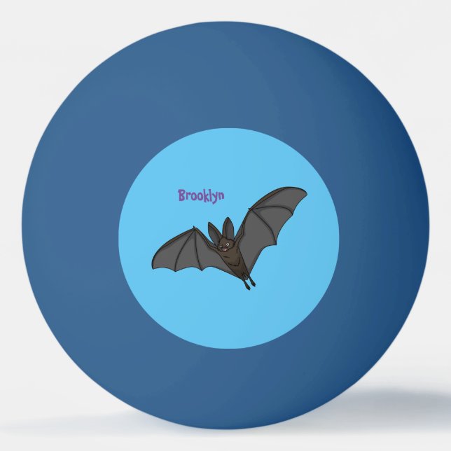 Stor vampyr fladdermus tecknad illustration pingisboll (Framsidan)