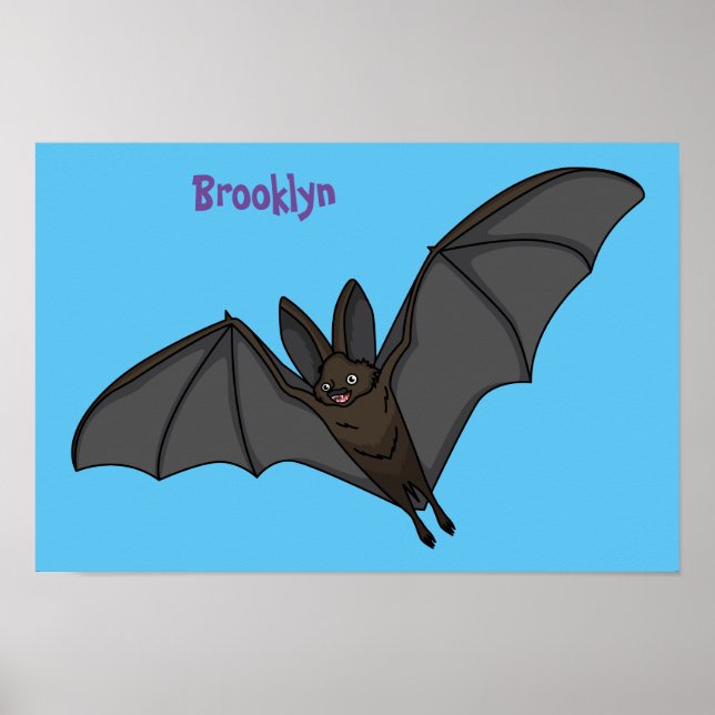 Stor vampyr fladdermus tecknad illustration poster (Framsidan)