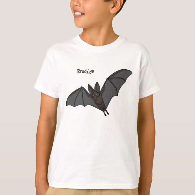 Stor vampyr fladdermus tecknad illustration t shirt (Framsida)
