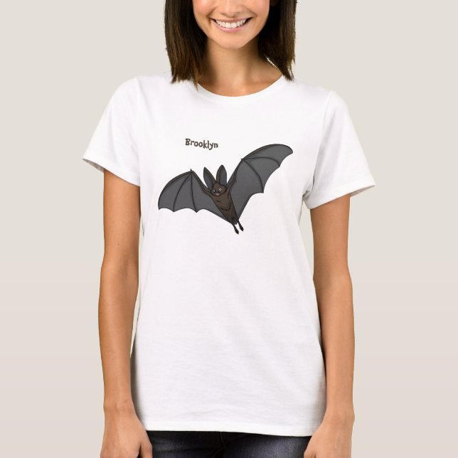 Stor vampyr fladdermus tecknad illustration t shirt (Framsida)