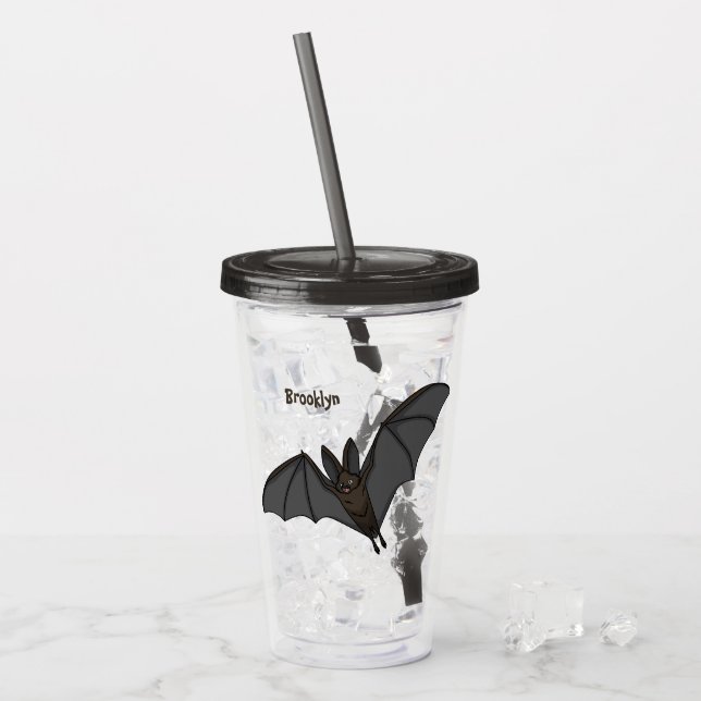 Stor vampyr fladdermus tecknad illustration take away mugg (Framsida Ice)