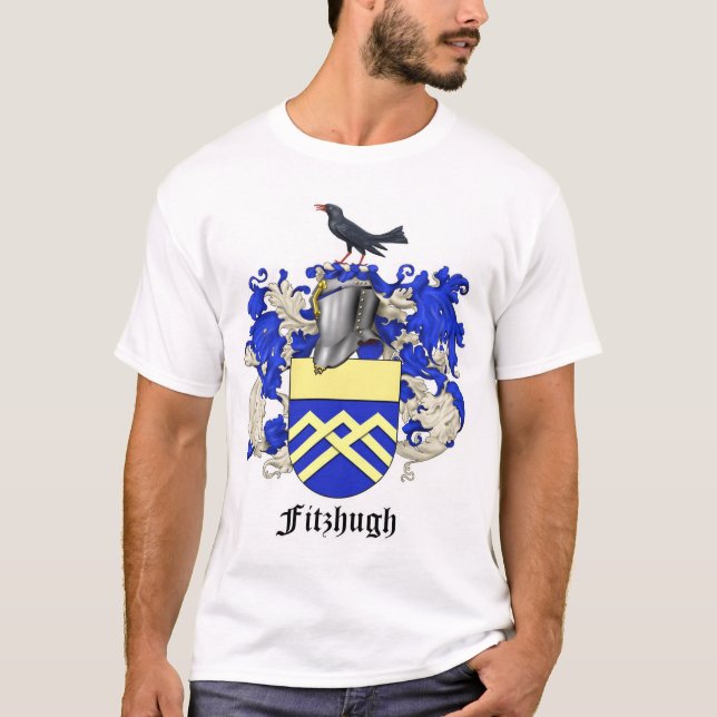 STOR VAPENSKÖLD för Fitzhugh familjheraldik T-shirt (Framsida)