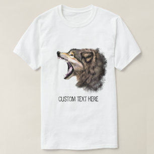 Stor Varg för samling av animaliska Teckningar - l T Shirt