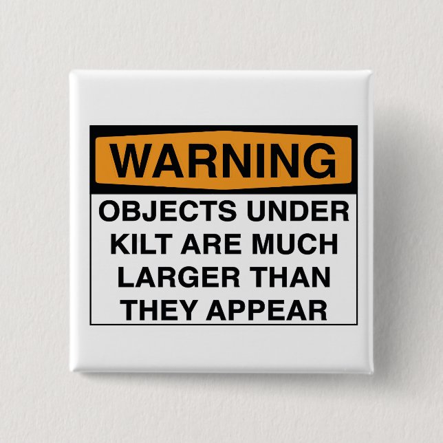 Stor varning - anmärker under kilten knapp (Framsida)