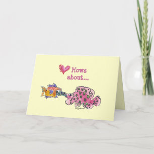 Stor våt kysstecknadfisk helgkort