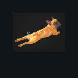 Stor vattenfärgsbild för vattenpass och Namn Canvastryck<br><div class="desc">Pet Watercolor Image och Namn Stretched Canvas. Svart bakgrund. Anpassningsbar Pet Canvas. Skicka mig en bild i din hund att jag kan använda, byta ut bild själv, eller säg mig raset av hund och jag kan skicka dig en uppräkning av tecknet. Det här är en Fransk bulldog. Ändringarna måste göras...</div>