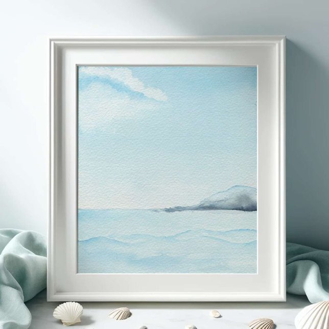 Stor vattenfärgsbild poster (Florida watercolors features seascape art by Victoria Grigaliunas )