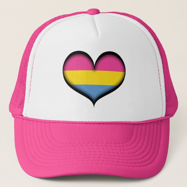 Stor vektor Heart i Pansexual Pride Flagga Färg Keps (Framsida)