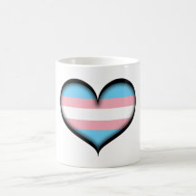 Stor vektorhjärt i Transgender Pride Flagga Färg