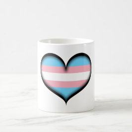 Stor vektorhjärt i Transgender Pride Flagga Färg Kaffemugg